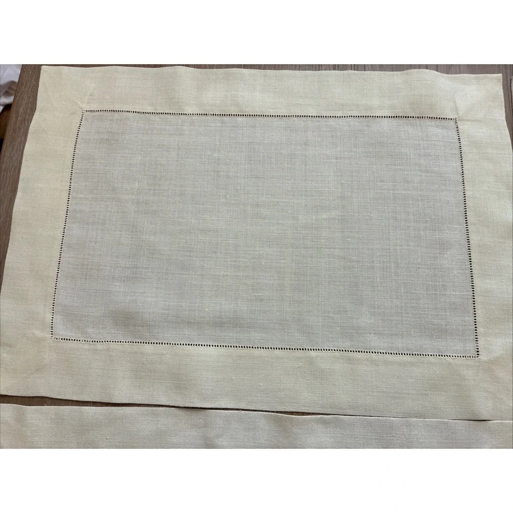 Sferra CLASSICO Hem stitched  Placemats & Napkins  Set Of 4 Each Italian Linen